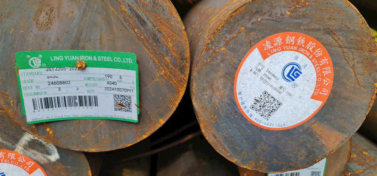 THÉP TRÒN ĐẶC S45C PHI 190 - THÉP LÁP TRÒN ĐẶC PHI 190 C45