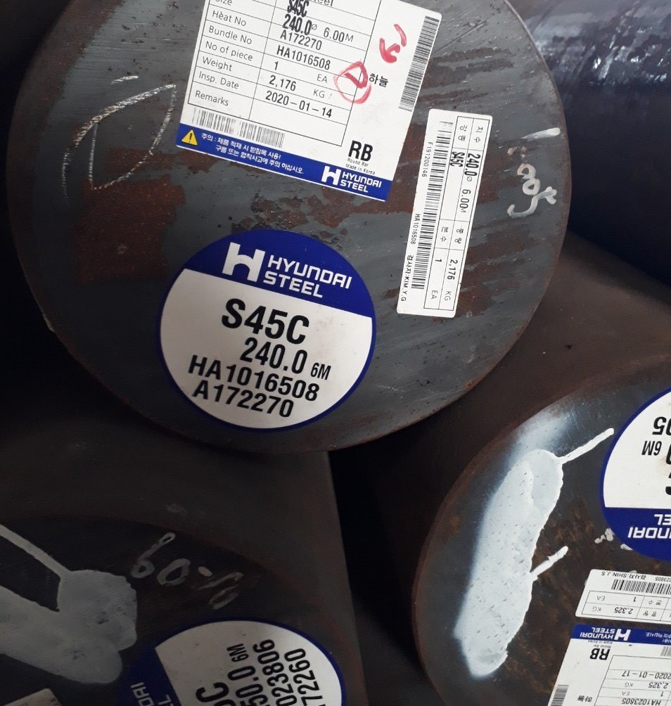 THÉP TRÒN ĐẶC S45C PHI 240 - THÉP LÁP TRÒN ĐẶC PHI 240 C45