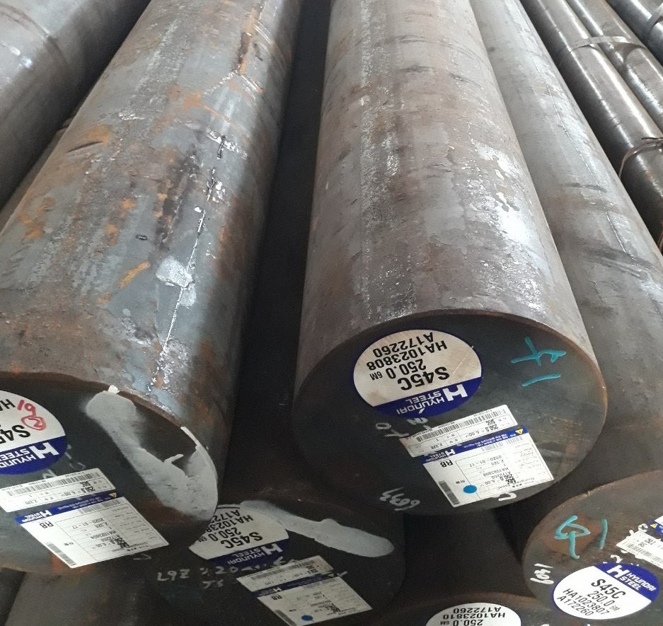 THÉP TRÒN ĐẶC S45C PHI 250- THÉP LÁP TRÒN ĐẶC PHI 250 C45